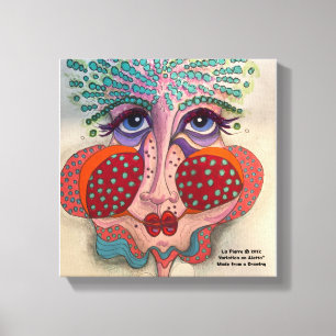 Whimsical Face on Canvas