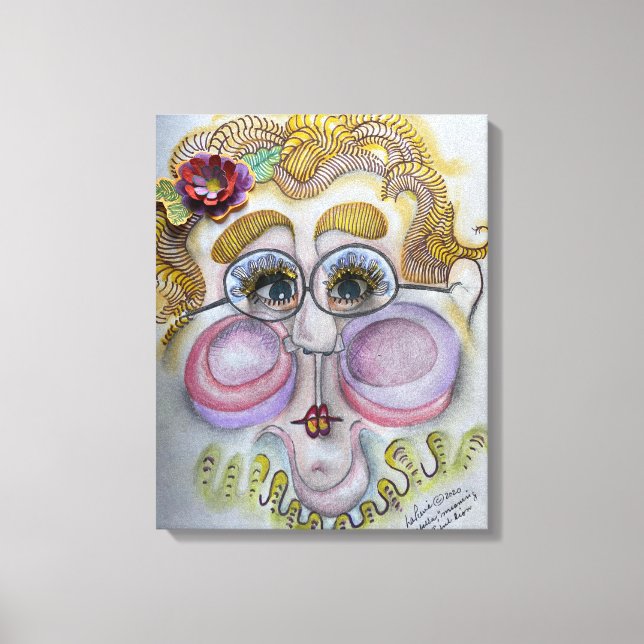 Whimsical Face on Canvas Print (Front)