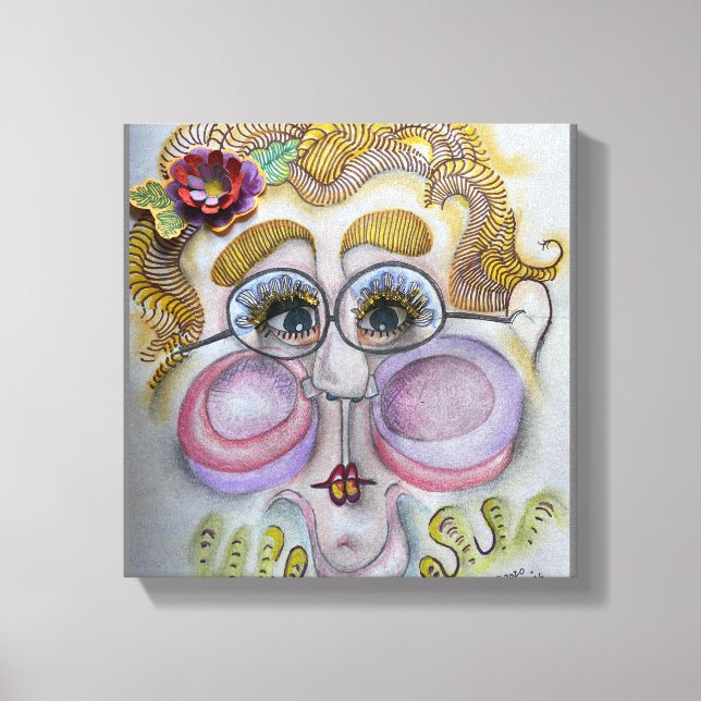 Whimsical Face on Canvas Print (Front)