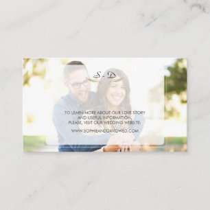 Whimsical Faded Photo Wedding Website Business Card