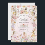 Whimsical Fairies Baby Shower Flower Garden Meadow Save The Date<br><div class="desc">Personalise this whimsical save the date easily and quickly. Simply click the Edit Using Design Tools button to edit the text,  change fonts and fonts colours. Featuring watercolor hand-drawn fairies in an enchanted wildflower meadow. Matching items available in store. All text is editable! (c) Somerset Fine Paperie</div>