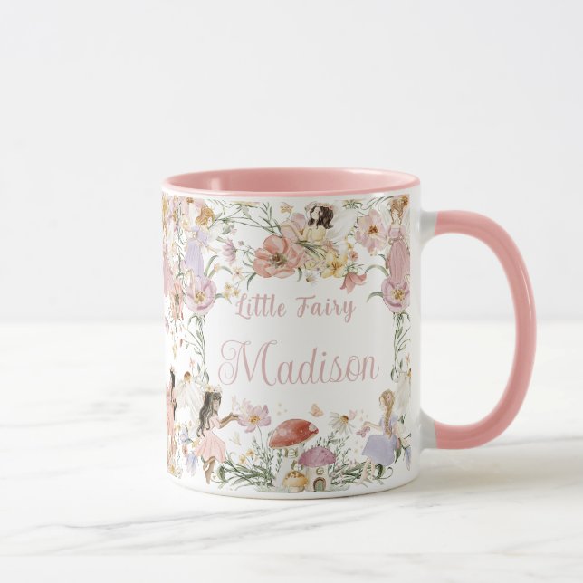 Whimsical Fairies Birthday Flower Garden Meadow Mug (Right)