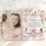Whimsical Fairies Birthday Flower Garden Picture Thank You Card<br><div class="desc">Personalise this whimsical birthday picture thank you card easily and quickly. Simply click the Edit Using Design Tools button to edit the texts,  change fonts and fonts colours. Featuring watercolor hand-drawn fairies in an enchanted wildflower meadow. Matching items available in store. All text is editable! (c) Somerset Fine Paperie</div>