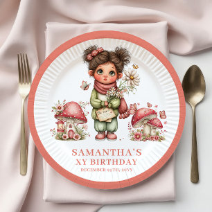 Whimsical Fairy 2nd Birthday Blush Floral Plates