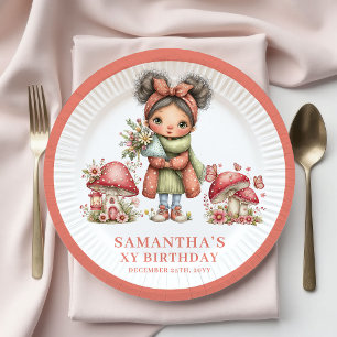 Whimsical Fairy 6th Birthday Blush Pink Plates
