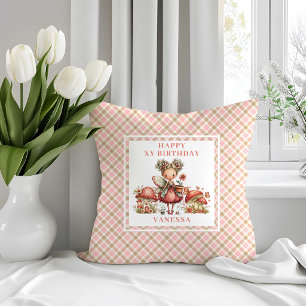 Whimsical Fairy 8th Birthday Floral Pillow