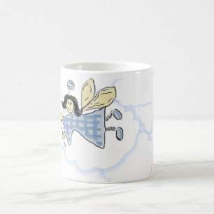 Whimsical Fairy Blue Checks Mug