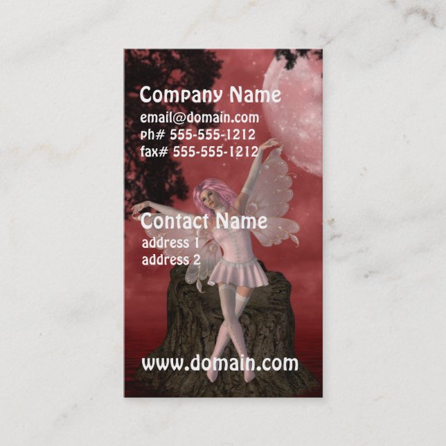 Whimsical Fairy Business Cards (Front)
