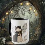 Whimsical Fairy & Cat Birthday Personalised Gift Mug<br><div class="desc">Celebrate a birthday or make the holiday season magical with this Whimsical Fairy & Cat Personalised Gift mug, perfect for those who love a touch of enchantment. This charming design features a delicate fairy with her loyal black cat companion, capturing the whimsical essence of fantasy. Ideal as a birthday gift...</div>