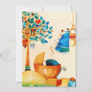 Whimsical Fairy Congratulations Newborn Baby Announcement