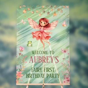 Whimsical Fairy First Birthday Acrylic Sign