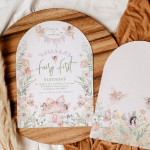 Whimsical Fairy First Birthday Enchanted forest Invitation