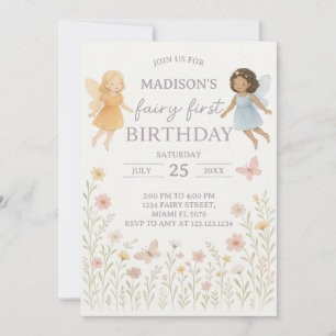Whimsical Fairy First Birthday Invitation