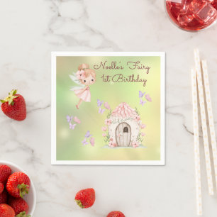 Whimsical Fairy First Birthday  Napkin