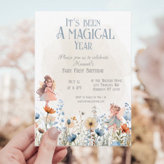 Whimsical Fairy First Magic Birthday Invitation (Creator Uploaded)