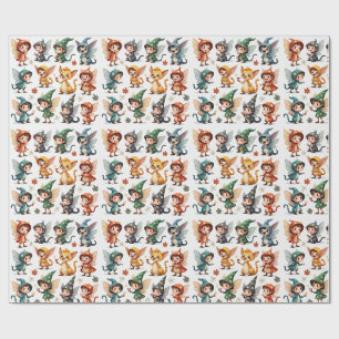 Whimsical Fairy & Forest Friends Wrapping Paper