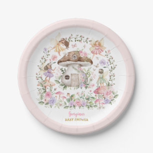 Whimsical Fairy Forest Garden Girl Baby Shower Paper Plate
