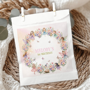 Whimsical fairy garden 1st birthday  favour bags