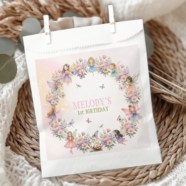 Whimsical fairy garden 1st birthday  favour bags (Creator Uploaded)