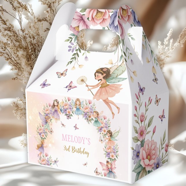 Whimsical fairy garden 3rd birthday favour box (Creator Uploaded)
