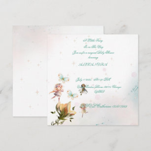 Whimsical Fairy garden baby invitation Card