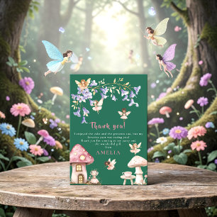 Whimsical Fairy Garden Enchanted Forest Thank You Card