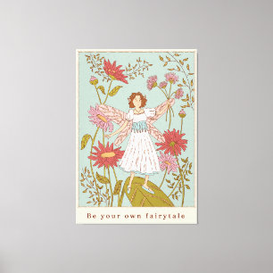 Whimsical Fairy Garden Fantasy Illustration Canvas Print