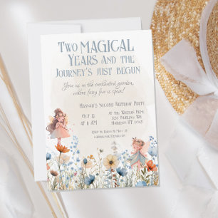 Whimsical Fairy Garden Magic Second Birthday Invitation