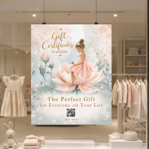 Whimsical Fairy Gift Certificate QR Code Promo Poster