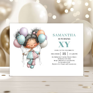 Whimsical Fairy Girl 2nd Birthday Pastel Cute Invitation