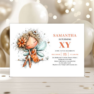 Whimsical Fairy Girl 6th Birthday Pastel invite