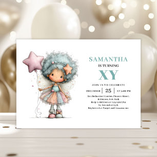 Whimsical Fairy Girl 8th Birthday Cute Magical Invitation