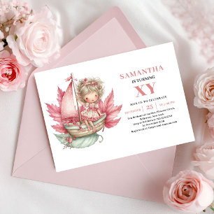 Whimsical Fairy Girl Birthday Blush Pink Invite