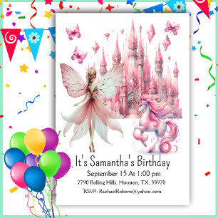 Whimsical Fairy Girl Birthday  Invitation