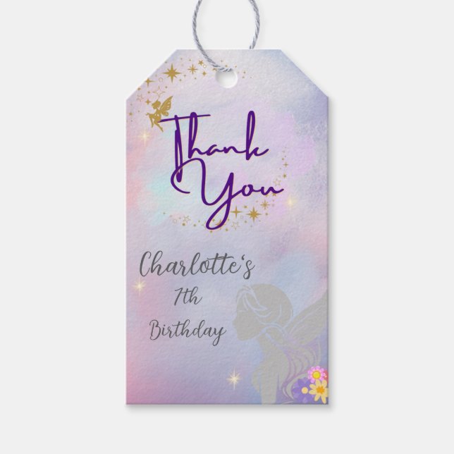 Whimsical Fairy Girl  Gift Tags (Front)