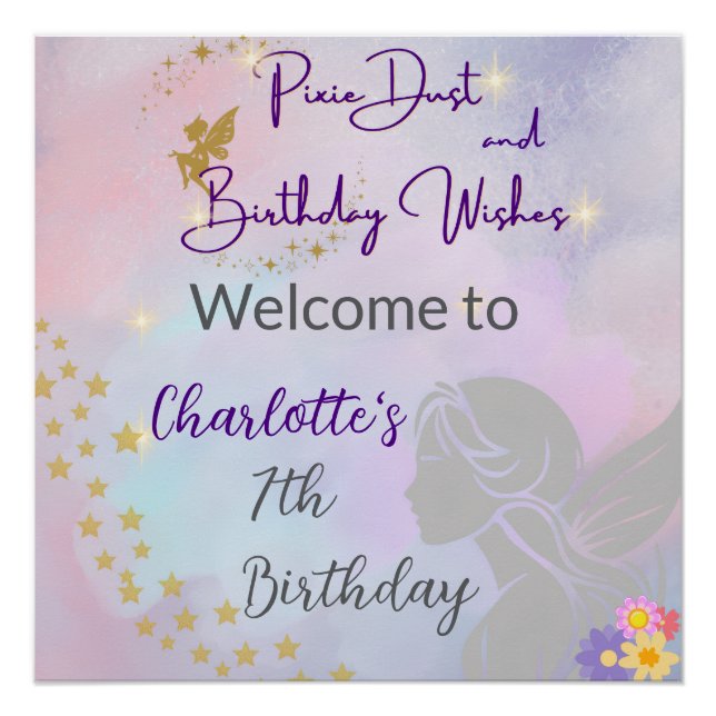 Whimsical Fairy Girl Welcome Poster (Front)