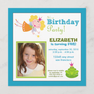 Whimsical Fairy Girls Birthday Party Invite: aqua Invitation
