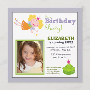 Whimsical Fairy Girls Birthday Party Invite: lilac Invitation