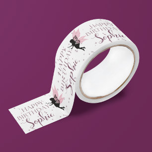 Whimsical Fairy Happy Birthday girlish Satin Ribbon