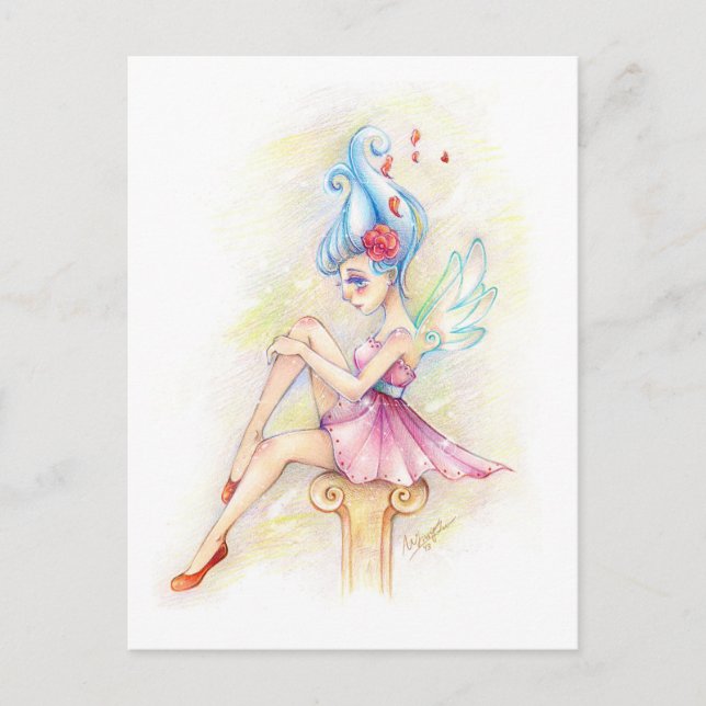 Whimsical Fairy Illustration Postcard (Front)