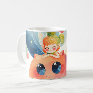 Whimsical Fairy in Blooming Flower Garden Coffee Mug