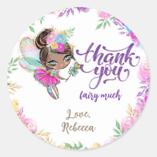 Whimsical Fairy Magical Birthday Party Thank You  Classic Round Sticker