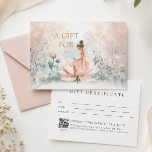 Whimsical Fairy QR Code Business Gift Certificate