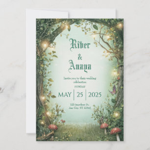 Whimsical Fairy Tale Forest Glowing Glade Wedding Invitation