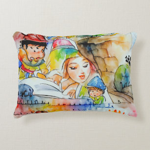 Whimsical Fairy Tale Illustration Decorative Cushion