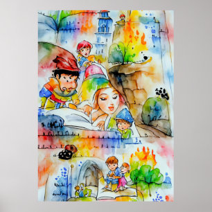 Whimsical Fairy Tale Illustration Poster