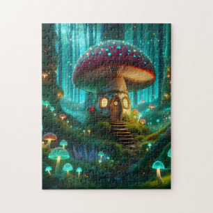 Whimsical Fairy Tale Mushroom House Jigsaw Puzzle