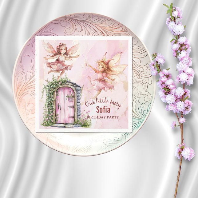 Whimsical Fairy-Themed Birthday Party Napkin (Creator Uploaded)