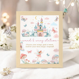Whimsical Fairy Wand and Wings Station Birthday Poster
