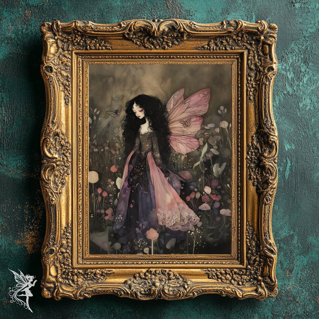 Whimsical Fairy with Dark Moody Florals Wall Art  (Creator Uploaded)